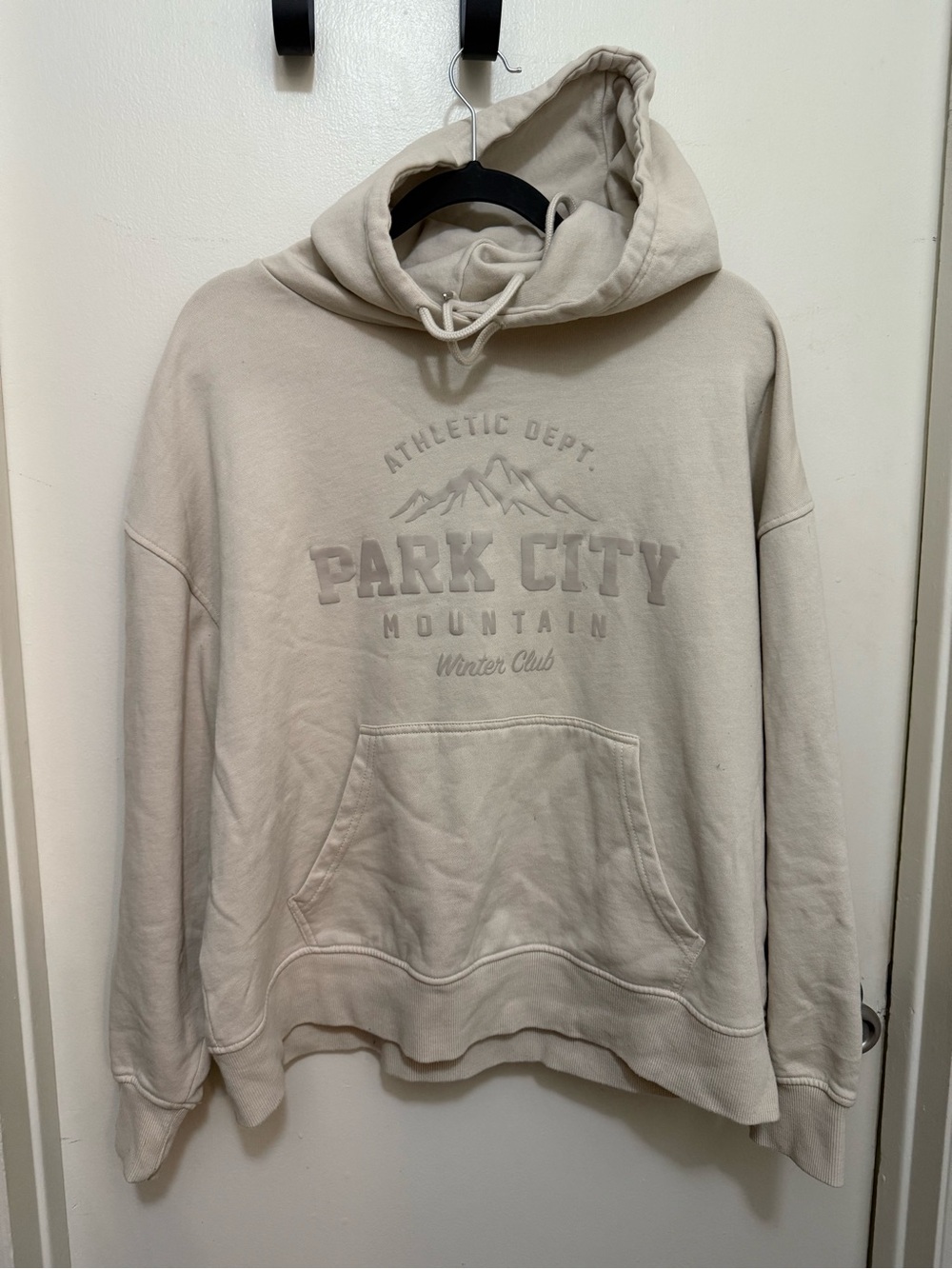 Garage Park City Mountain Embossed Logo Hoodie - Cream